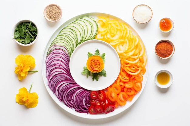 Talerz z kolorowym daniem